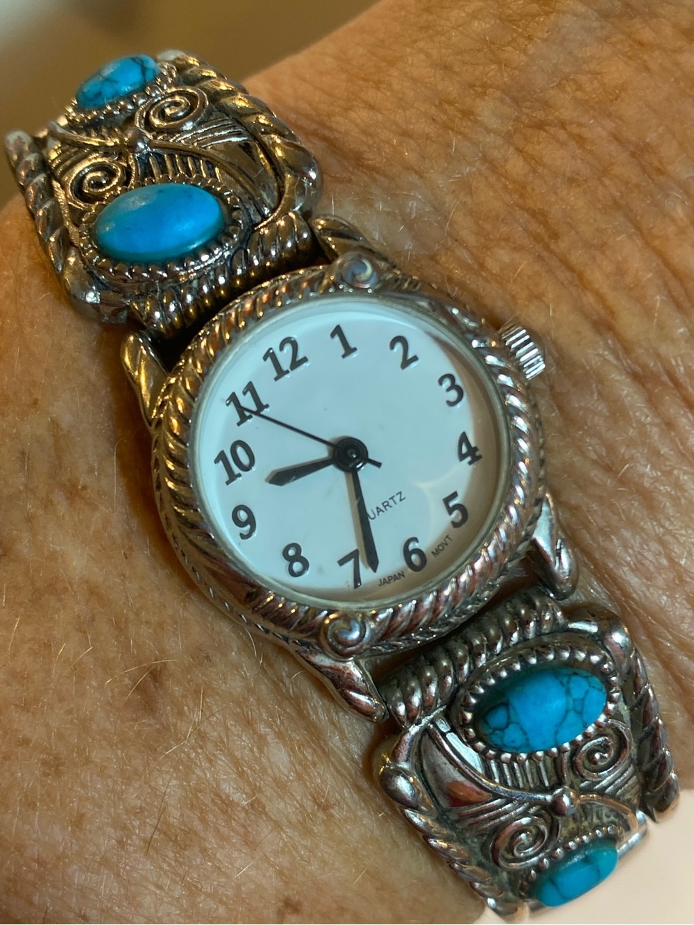 Vintage Southwest Turquoise Style Watch Bracelet - Picture 10 of 10